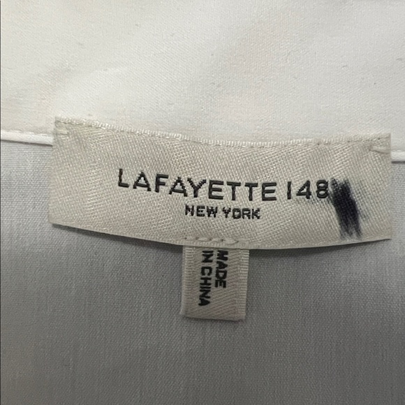 Classic White Lafayette 148 New York Women’s Button Down Shirt Size 14 - Picture 10 of 16